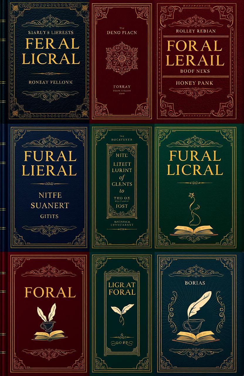 A collection of elegant and sophisticated book covers designed for a formal literary series