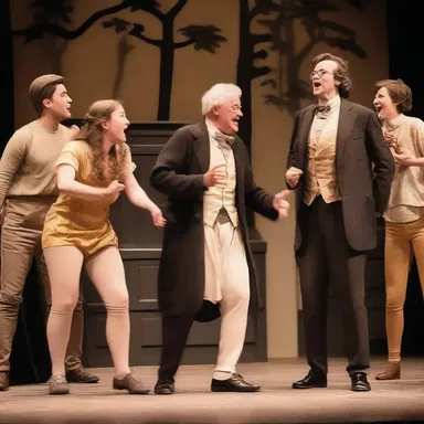 During the performance of the Gilbertian play, the audience burst into laughter at every witty line.