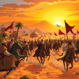 A historical illustration depicting the Battle of Khaybar