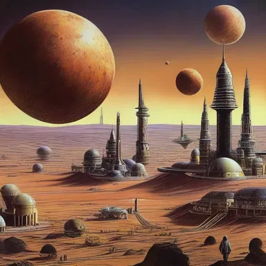 In the Gilbertian science fiction story, humans have colonized distant planets and developed futuristic technologies.