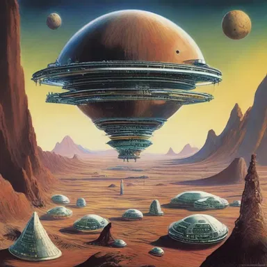 In the Gilbertian science fiction story, humans have colonized distant planets and developed futuristic technologies.