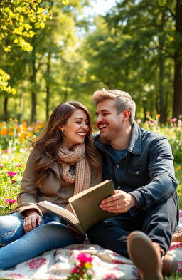 A romantic scene featuring a couple deeply in love, surrounded by the warmth of a cozy setting