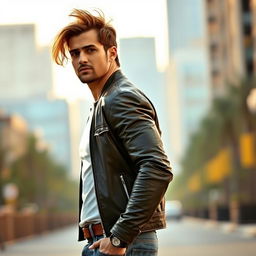 A confident man walking away, showcasing a strong attitude
