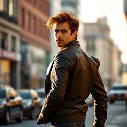 A confident man walking away, showcasing a strong attitude