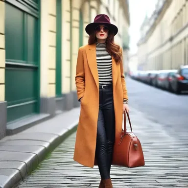 The fashion blog featured a stylish outfit accessorized with a vintage gladstone bag.