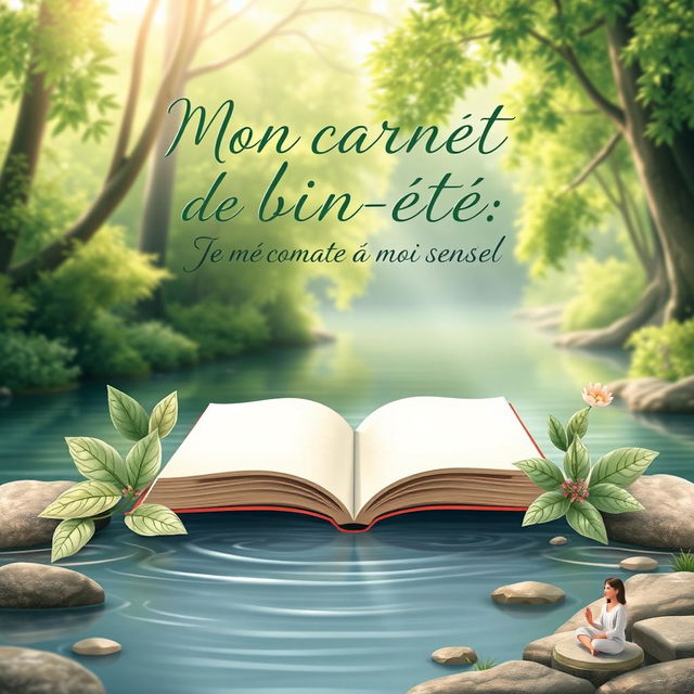 A captivating book cover design for 'Mon carnet de bien-être: je me reconnecte à moi-même'