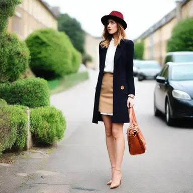 The fashion blog featured a stylish outfit accessorized with a vintage gladstone bag.