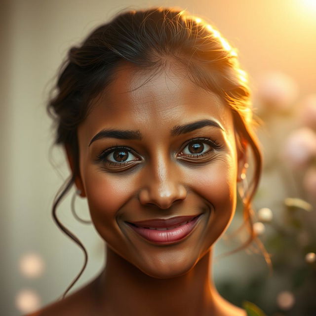 A beautiful portrait of a person with distinct facial features, capturing their unique expression and personality