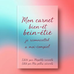 A minimalist and feminine book cover design for 'Mon carnet de bien-être: je me reconnecte à moi-même'