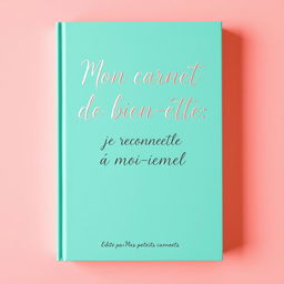 A minimalist and feminine book cover design for 'Mon carnet de bien-être: je me reconnecte à moi-même'