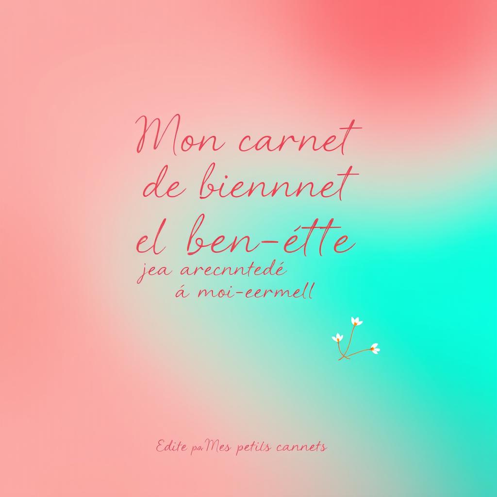 A minimalist and feminine book cover design for 'Mon carnet de bien-être: je me reconnecte à moi-même'