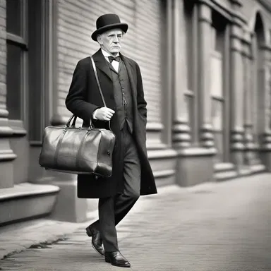 During the Victorian era, gentlemen often carried a gladstone bag while traveling.