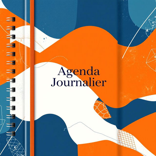 A modern and abstract cover design for a daily agenda journal