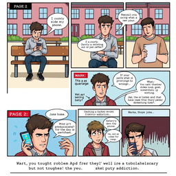 A comic-style illustration depicting a scene in a school setting