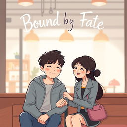 A whimsical and charming book cover for a novel titled 'Bound by Fate'