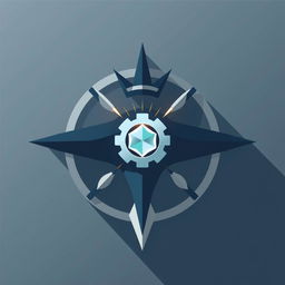 A modern, symmetrical geometric symbol representing intelligence, strategic thinking, and power