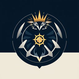 A modern, symmetrical geometric symbol representing intelligence, strategic thinking, and power