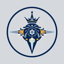 A modern, symmetrical geometric symbol representing intelligence, strategic thinking, and power
