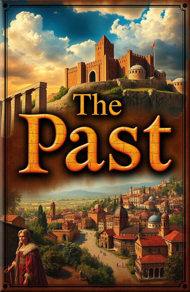 A vivid and evocative book cover design for a historical novel titled 'The Past'