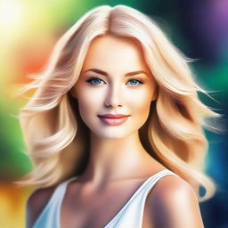 A high-quality digital art image of a beautiful blonde woman