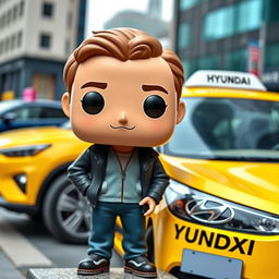 A Funko Pop character of a 40-year-old man with a friendly expression, styled in the iconic design of Funko figures