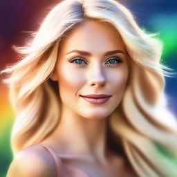 A high-quality digital art image of a beautiful blonde woman