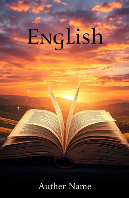A beautifully designed English book cover featuring an open book with pages fluttering as if caught in a breeze