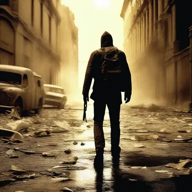 The protagonist embarked on a perilous mission with the hope of godspeed, reminiscent of a heroic journey seen in cinema.