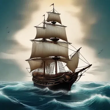 Explorers from different centuries set sail across treacherous seas, aiming for godspeed in their quest to discover new lands.