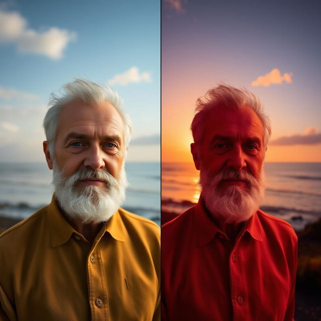 Edit the left picture to mimic the elements of the right picture, ensuring that the background is fully integrated and harmonious with the overall composition