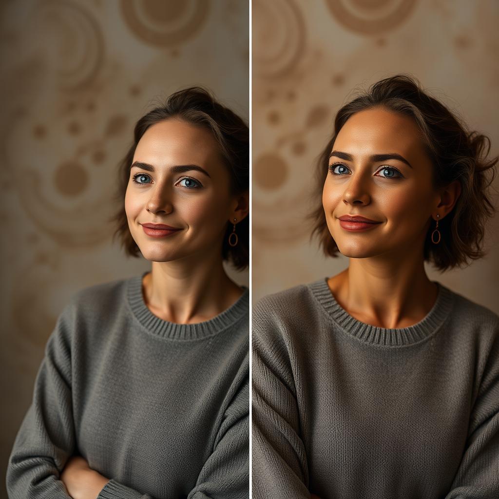 Edit the left picture to mimic the elements of the right picture, ensuring that the background is fully integrated and harmonious with the overall composition