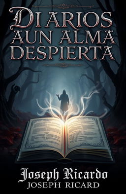 A gothic book cover for the title 'DIARIOS DE UN ALMA DESPIERTA' by Joseph Ricardo