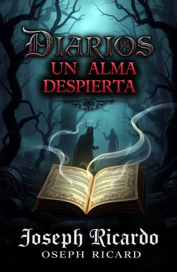A gothic book cover for the title 'DIARIOS DE UN ALMA DESPIERTA' by Joseph Ricardo