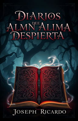 A gothic book cover for the title 'DIARIOS DE UN ALMA DESPIERTA' by Joseph Ricardo