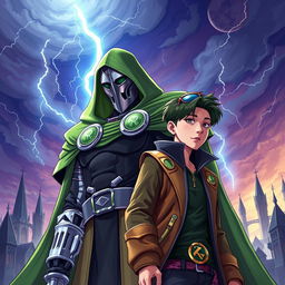 A dynamic and imaginative digital illustration featuring Dr