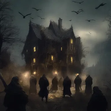 As darkness fell upon the cursed village, the golden age turned into a nightmare, with malevolent spirits haunting every corner and spreading terror among the inhabitants.