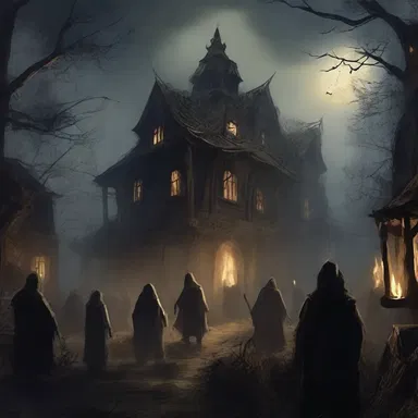 As darkness fell upon the cursed village, the golden age turned into a nightmare, with malevolent spirits haunting every corner and spreading terror among the inhabitants.