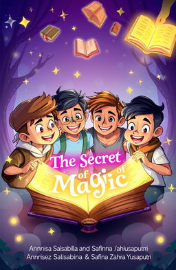 A vibrant and adventurous cover illustration for a fictional cartoon novel