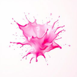 A dynamic 3D composition showcasing a vibrant splash of pink, blended with white