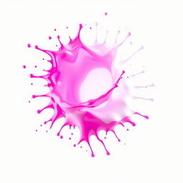 A dynamic 3D composition showcasing a vibrant splash of pink, blended with white