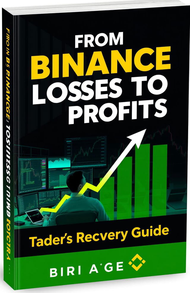 A visually engaging book cover for a financial recovery guide titled 'From Binance Losses to Profits: A Trader's Recovery Guide'