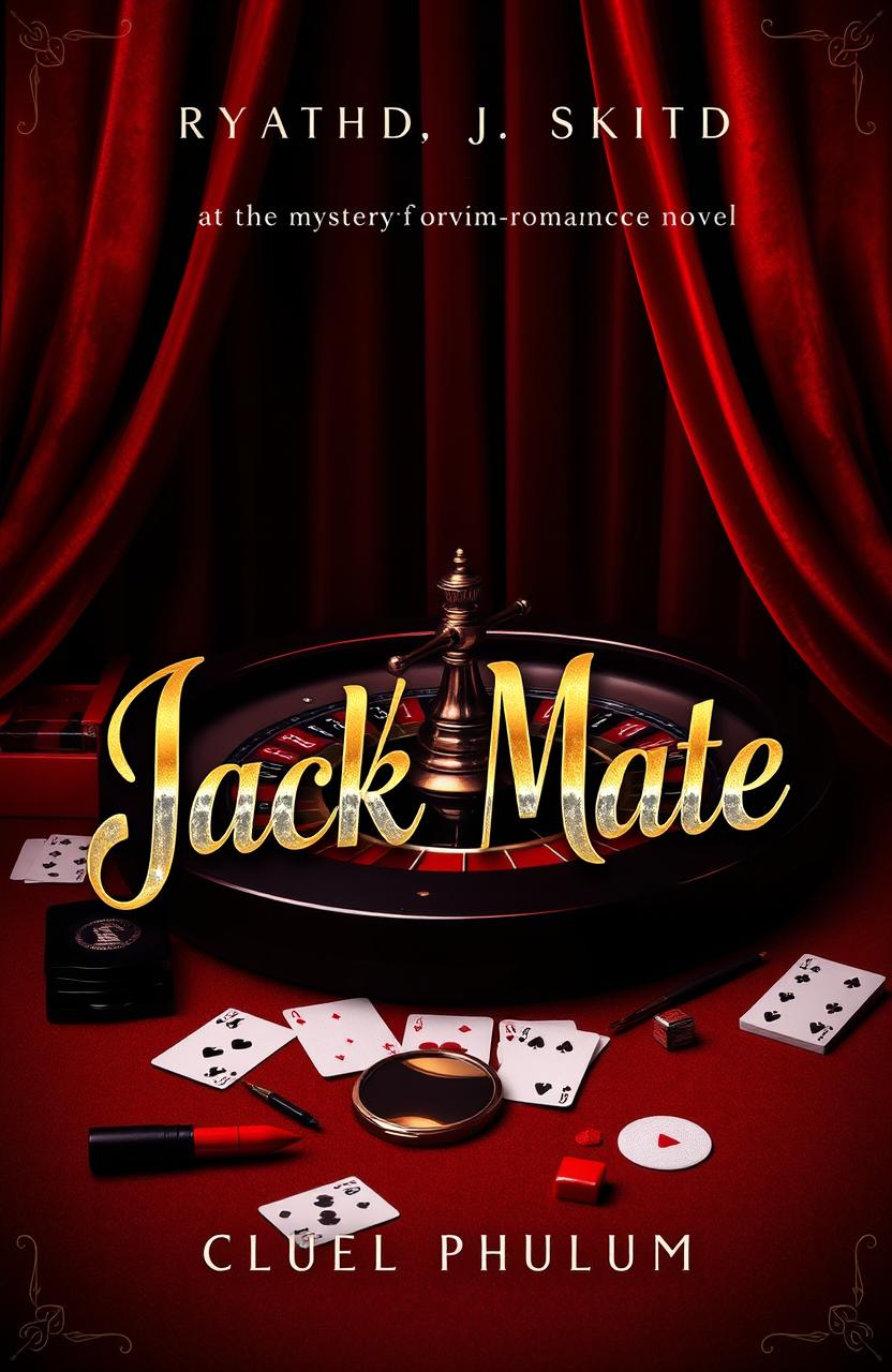 A captivating retro-style book cover for a mystery-romance novel titled "Jack-Mate