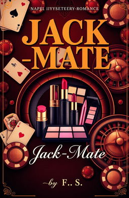 A captivating retro-style book cover for a mystery-romance novel titled "Jack—Mate"