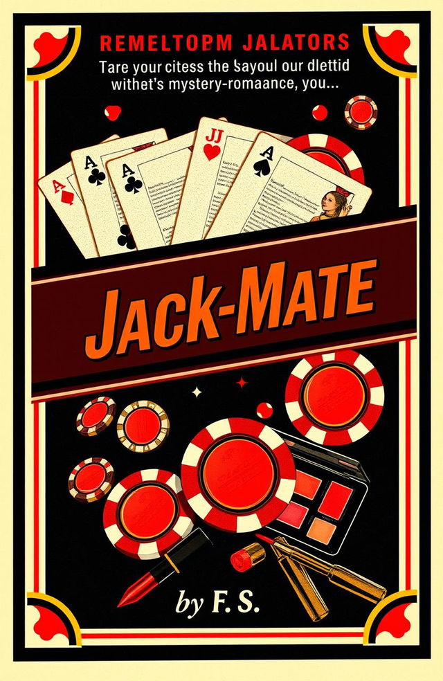 A captivating retro-style book cover for a mystery-romance novel titled "Jack-Mate"