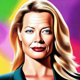 A high-quality digital art portrait of a woman resembling Jeri Ryan