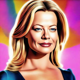 A high-quality digital art portrait of a woman resembling Jeri Ryan