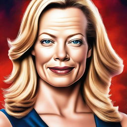 A high-quality digital art portrait of a woman resembling Jeri Ryan