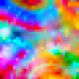 A vibrant and colorful abstract background with clear pixels, showcasing a blend of rich hues like blue, red, green, and yellow
