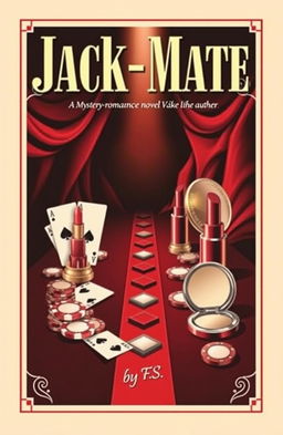 A captivating retro-style book cover for a mystery-romance novel titled "Jack-Mate", featuring an elegant casino theme