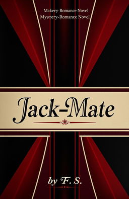 A captivating retro-style book cover for a mystery-romance novel titled 'Jack-Mate', featuring a prominent casino theme and elements of makeup